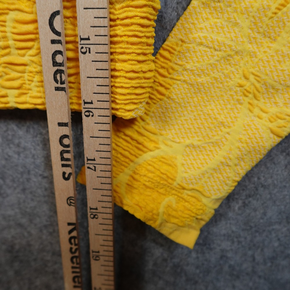 Seea Yellow Textured Long Sleeve Swim Top Rash Gaurd - Picture 7 of 8